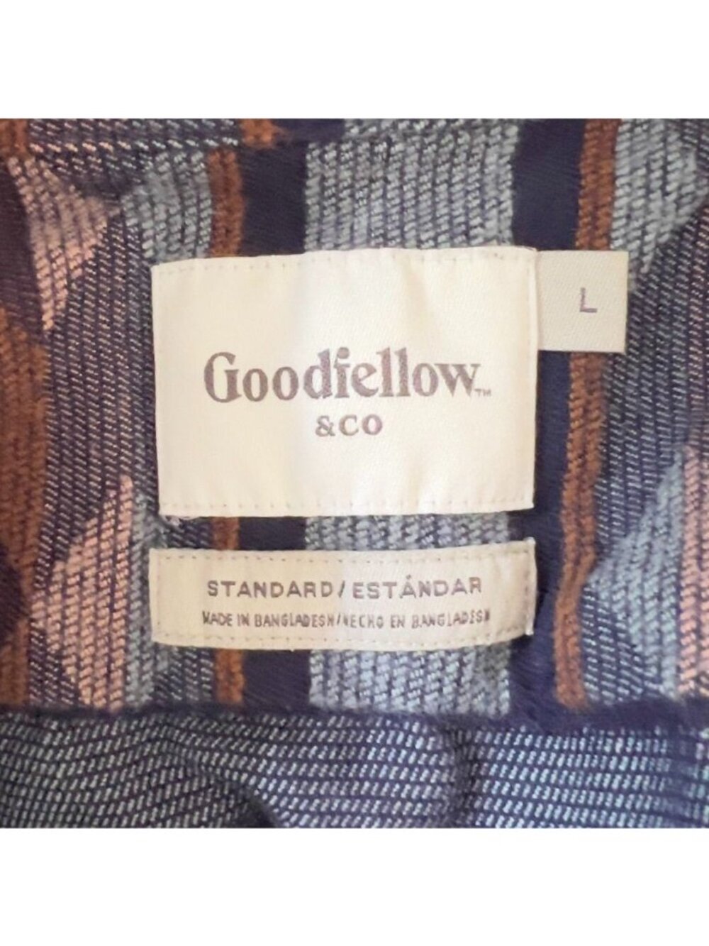 Goodfellow Mens Sz L Southwestern Stripe Button Up Long Sleeve Western Aztec Alt - Picture 4 of 9
